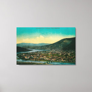 Dawson, Alaska-Yukon-Territoriums-Stadtansicht Leinwanddruck