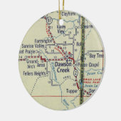 Dawson Creek BC Vintag Map Keramik Ornament (Links)