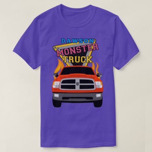 Dawson name with monster truck T-Shirt (Design vorne)