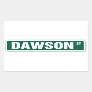 Dawson-Straßen-Namen-Aufkleber Rechteckiger Aufkleber