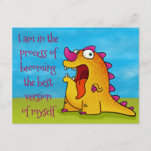 Dax the Dino w/quote, Postkarte