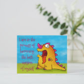 Dax the Dino w/quote, Postkarte (Stehend Vorderseite)