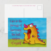 Dax the Dino w/quote, Postkarte (Vorne/Hinten)