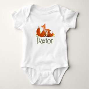 Daxton Individuelle Name Revex Fox Boy Woodland An Baby Strampler