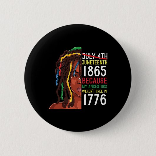 Day Ancestors Free 1776 Juli 4. Schwarzes Afrika Button (Vorderseite)