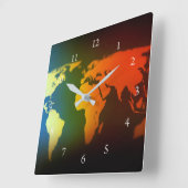 Day and night world map clock quadratische wanduhr (Winkel)