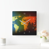 Day and night world map clock quadratische wanduhr (Zuhause)