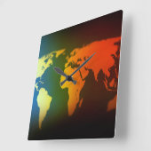 Day and night world map clock quadratische wanduhr (Winkel)