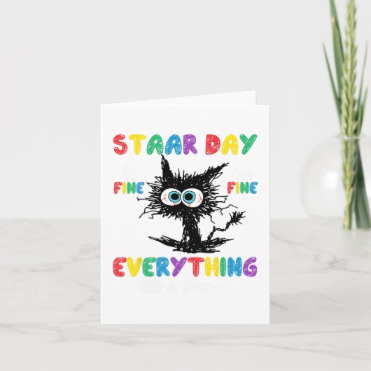 Day Black Cat Teacher Student Kids Staar Testing D Karte (Vorderseite)