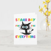 Day Black Cat Teacher Student Kids Staar Testing D Karte (Gelbe Blume)