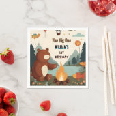 Day Brown Fun Fish Boy Niedlich Baby Bear 1. Gebur Serviette (Beispiel)