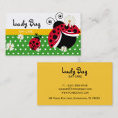 Day Care Business Card Niedlich Polka Dot Lady Bug Visitenkarte (Vorne/Hinten)