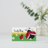 Day Care Business Card Niedlich Polka Dot Lady Bug Visitenkarte (Stehend Vorderseite)
