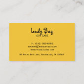 Day Care Business Card Niedlich Polka Dot Lady Bug Visitenkarte (Rückseite)