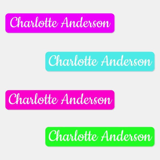 Day Care / School Custom Name Neon Colors Etiketten (Gruppe)