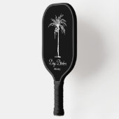 Day Dinker Custom Schwarz-weiß Palm Tree Funny Pickleball Schläger (Links)