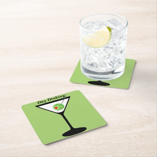 Day Dinking - Pickleball Martini Olivenweg Pickleb Rechteckiger Pappuntersetzer (Vor Ort)