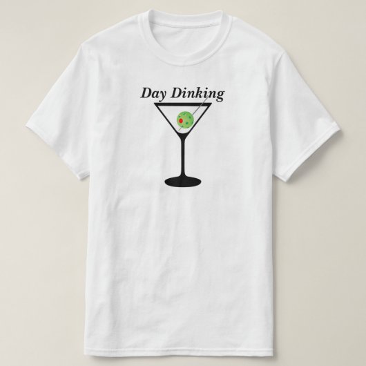 Day Dinking - Pickleball Martini Olivenweg Pickleb T-Shirt (Design vorne)