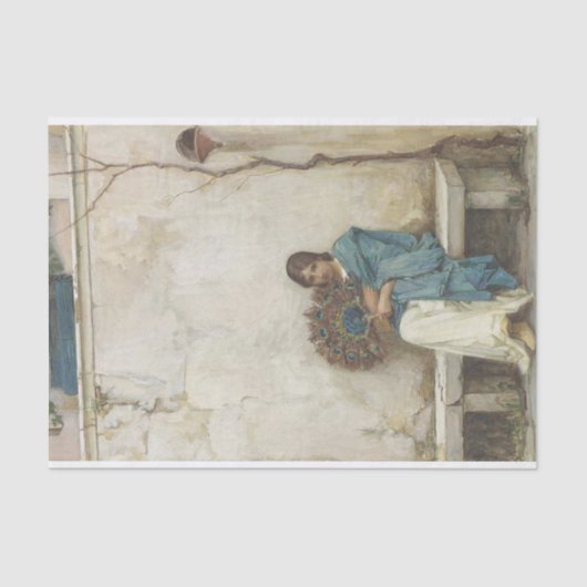 Day Dreams by John William Waterhouse - circa 1879 Seidenpapier (Vorderseite)