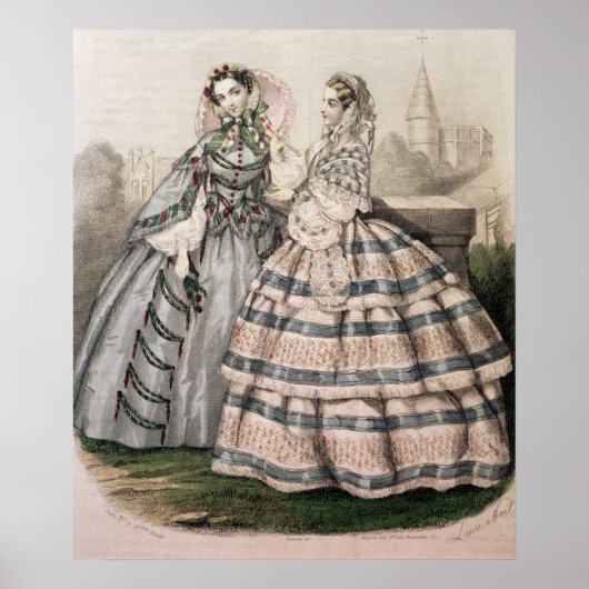 Day Dress for 1858, engraved by Barreau Poster (Vorne)