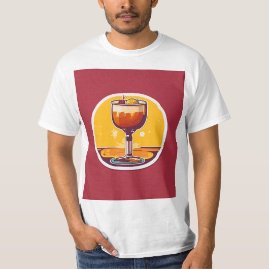 Day Drink 70er Retro Aufkleber T-Shirt (Vorderseite)