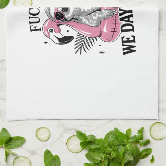 Day drinkin Sloth Geschirrtuch (Gefaltet)