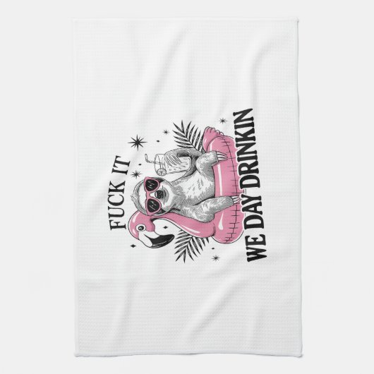 Day drinkin Sloth Geschirrtuch (Vertikal)