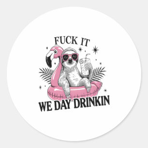 Day drinkin Sloth Runder Aufkleber