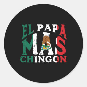 Day El Papa Mas Chingon Funny mexikanischen Vater  Runder Aufkleber
