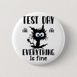 Day Funny Stressed Cat Black Teacher Student Testi Button