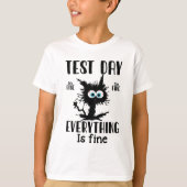 Day Funny Stressed Cat Black Teacher Student Testi T-Shirt (Vorderseite)