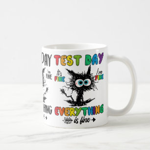 Day Funny Stressed Cat Teacher Student Kids Testie Kaffeetasse