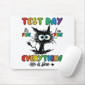 Day Funny Stressed Cat Teacher Student Kids Testie Mousepad (Mit Mouse)