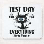 Day Funny Stressed Cat Teacher Student Kids Testie Mousepad (Vorne)