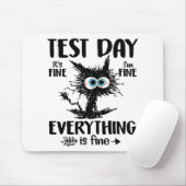 Day Funny Stressed Cat Teacher Student Kids Testie Mousepad (Mit Mouse)