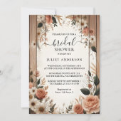 Day Garden Spring Wood Boho Rustikales Brautparty Einladung (Vorderseite)