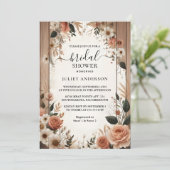 Day Garden Spring Wood Boho Rustikales Brautparty Einladung (Stehend Vorderseite)