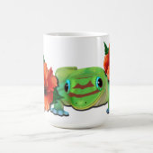 Day Gecko mit Hibiskus Kaffeetasse (Mittel)