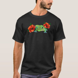 Day Gecko mit Hibiskus T-Shirt