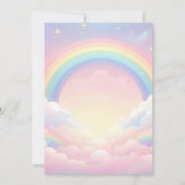 Day Glow Space Royal Pony Unicorn Baby Girl Dusche Einladung (Rückseite)