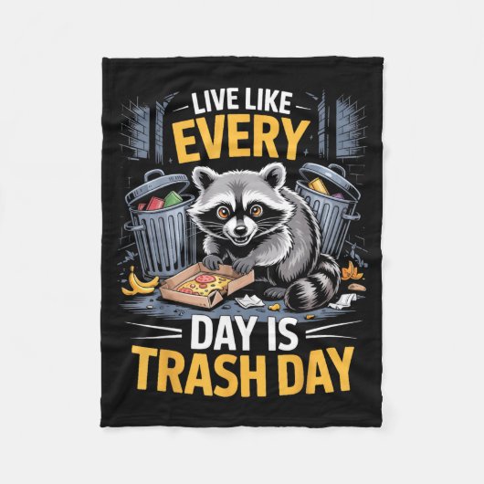 Day Is Trash Day Raccoon Lover Trashed Racoon Anim Fleecedecke (Vorderseite)
