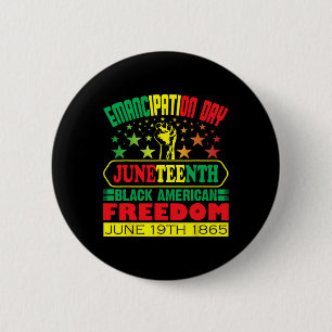Day Juneteente Black African American Men Women Button
