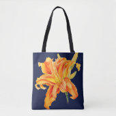 Day Lily Feine Kunst, orange und grüne Blume Tasche (Vorderseite)
