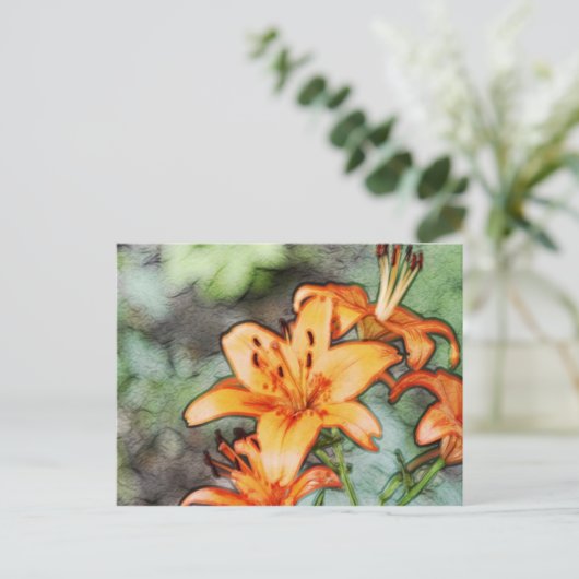 Day Lily Postkarte (Stehend Vorderseite)