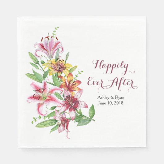 Day Lily Tiger Lily Personalisiert Wedding Serviette (Vorderseite)