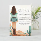 Day Nature Barn Wood Boho Farm Western Quinceanera Einladung (Stehend Vorderseite)