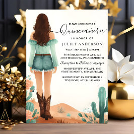 Day Nature Barn Wood Boho Farm Western Quinceanera Einladung