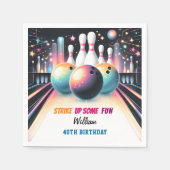 Day Neon Boy Kids Team Event Bowling 21. Geburtsta Serviette (Vorderseite)