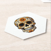 Day Of Dead Sugar Skull Floral Skeleton Head Bone Untersetzer (angewinkelt)