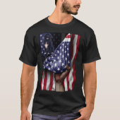 Day Of Independence US Flag Newfoundland Dog T-Shirt (Vorderseite)